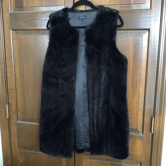Talbots Jackets & Blazers - Talbots Black Faux Fur Vest